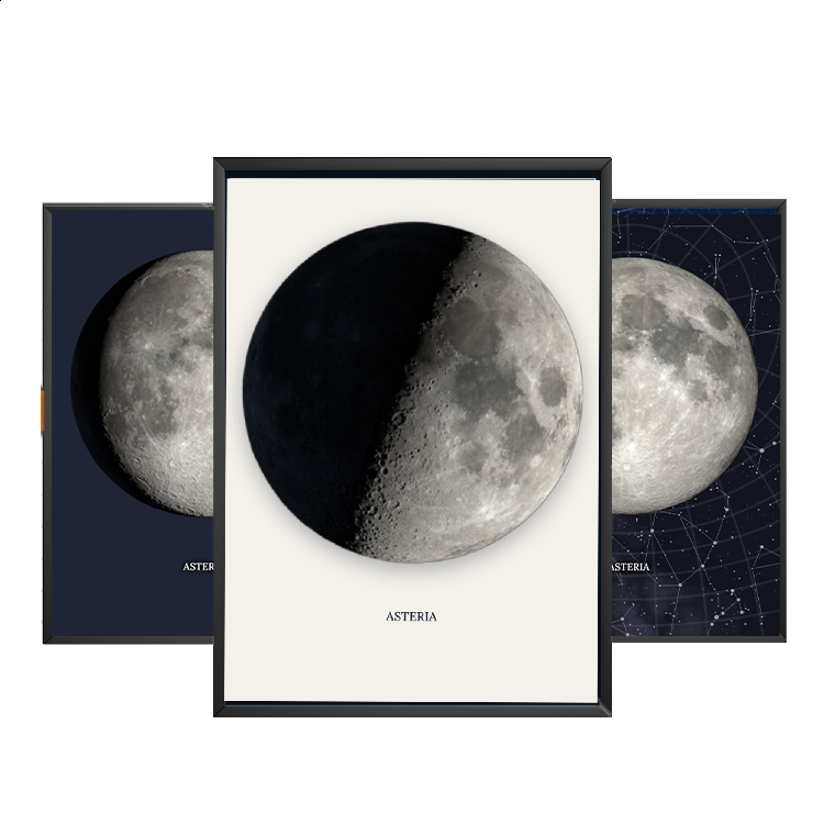 Personalizowany plakat z fazą Księżyca Asteria Maps
