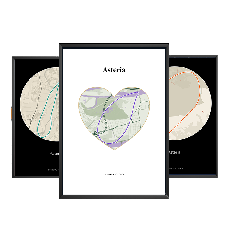 Personalizowana mapa trasy Asteria Maps